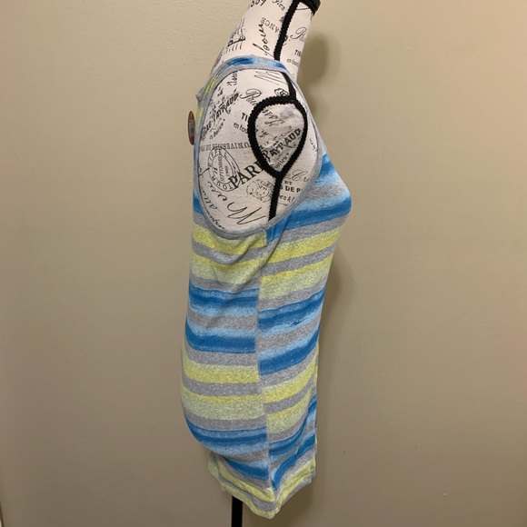 SO Ribbed Racerback Gray, Yellow, And Blue Tank Top Size XL - Picture 3 of 8